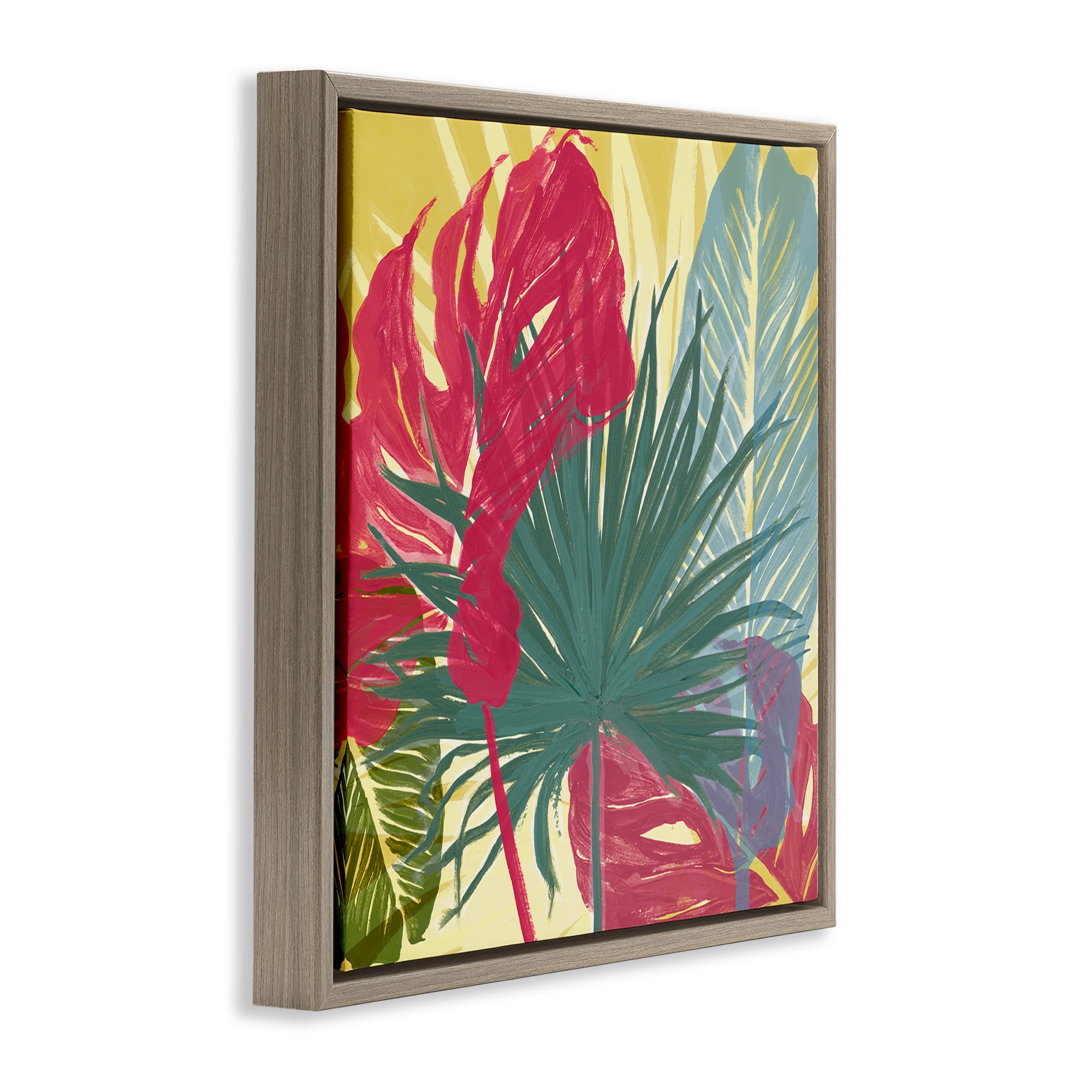 Stupell Industries Bold Botanical Party Botanical & Floral Painting Brown Floater Framed Art Print Wall Art, 18 x 18