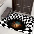 thumbnail image 3 of Alfombra de terror con tapa de alcantarilla 3D para Halloween, alfombra de Halloween con trampa de payaso, felpudo decorativo para cocina, baño y dormitorio, 3 of 5