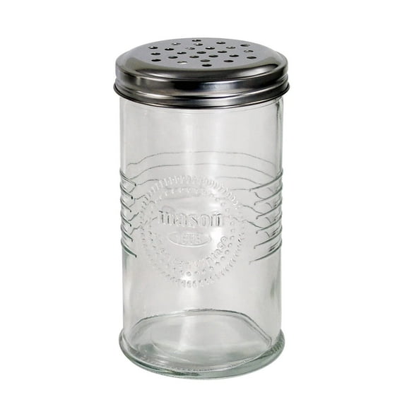 Grant Howard Mason Classics 14 oz Glass Cheese Shaker with Stainless Steel Lid