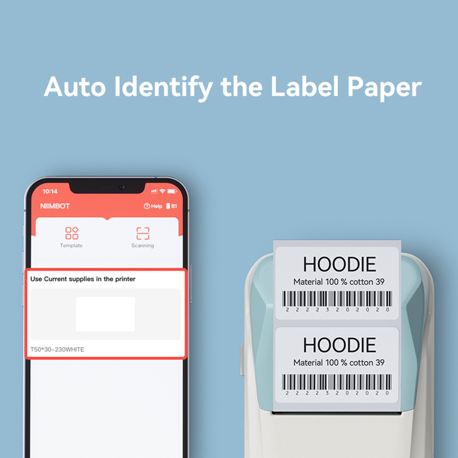 Niimbot B1 Portable Bluetooth Label Maker, Cyan photo 5