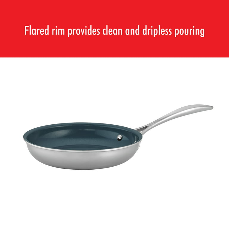 ZWILLING Spirit Ceramic Nonstick Fry Pan with Lid, 9.5-inch, Stainless Steel