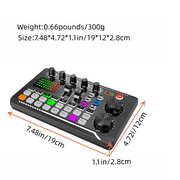 Vinci Professional Audio Mixer Kit Sound Board Console System 3.5mm Microphone Sound Card for Podcast Recording Vocal Game Voice DJ Live