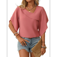 thumbnail image 3 of Blusa Informal Elegante de con Cuello en V para Mujer, 1/2, Verano 2025 Rojo Ladrillo M, 3 of 10