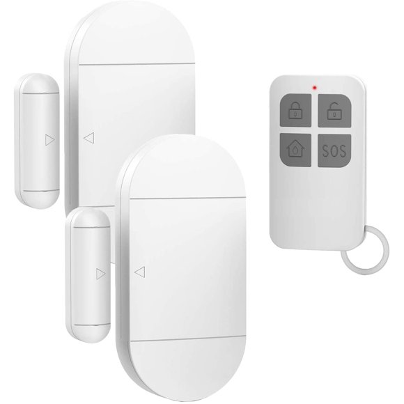 Alarma de la piscina de la ventana de la puerta con control remoto, 2Pack 130dB Sensor magnético inalámbrico Alarmas de puerta antirobo para niños Seguridad Tienda en el hogar Garaje Apartamento