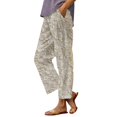 thumbnail image 2 of Women's Casual Pants Women'S Floral Embroidered Lace Printed Loose Pocket Patchwork Casual Pants,Yellow Women's Casual Pants XXXL, 2 of 5