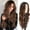 Brown, variant on Long Curly Human Hair Wigs for Women Natural Looking Party Wig Heat Synthetic Hairpiece 28 Inch