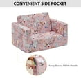 thumbnail image 4 of Iwicker 2-in-1 Convertible Sofa to Lounger Flip Open Soft Kids Couch/Sleeper for Gift, Pink Unicorn, 4 of 6