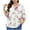 White, variant on Womens Tops 3/4 Flare Sleeve V Neck Floral Print Pleated Relaxed Fitting Tunic Blouse Fall Basic Tops Plus Size Casual Loose Solid Flowy Shirts Tops,Black,L