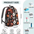 thumbnail image 5 of Football and Basketball Black Pattern Cute School Backpack Bag with Padded Back and Adjustable Shoulder Straps 16.9 X 12.6 X 5.9 Inches, 5 of 5