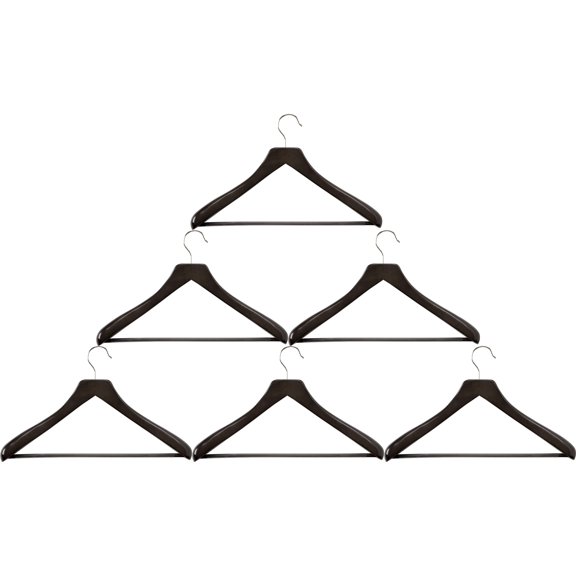 Honey Can Do Curved Ebony Suit Hangers, 6 Pack