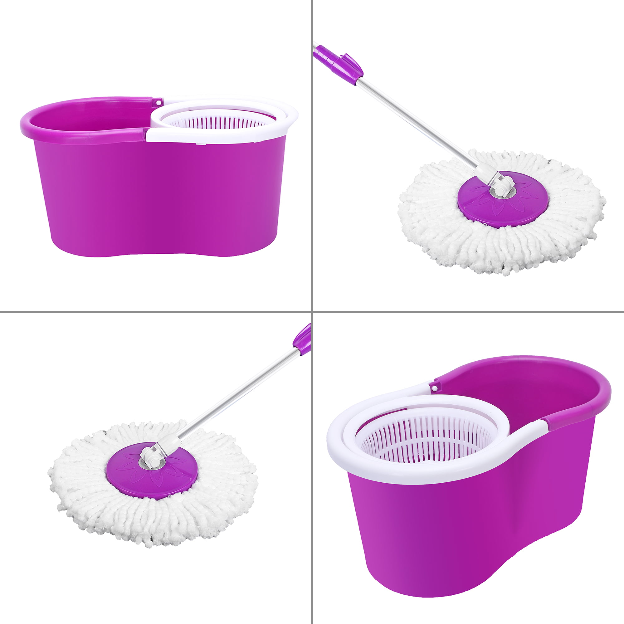 Mop Buckets With Wheels 360 Degree Spin, Pink - Zars Buy