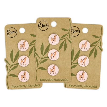 UPC: 0072879307580 | Dritz Recycled Cotton Deer Button 15mm Light Pink 3 Pack (9 Count)