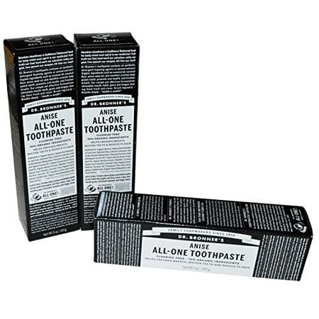 Dr Bronner s Anise All-One Toothpaste  5 oz  Pack of 3