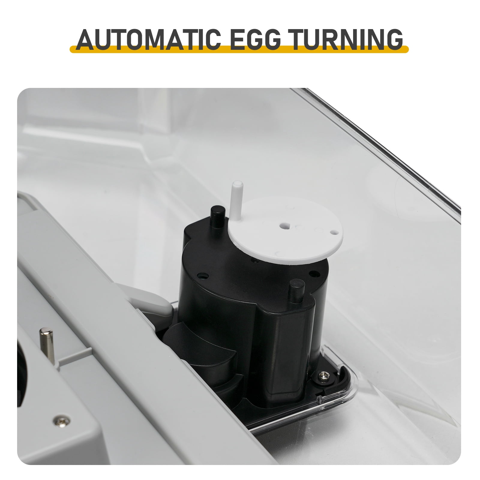 48H Pro 48 Eggs Incubator with Fully Automatic Egg Turner, LED Egg Candler, Auto Temperature & Humidity Control, Fahrenheit Dual Display, Storage Compartment for 110V 85W US Plug