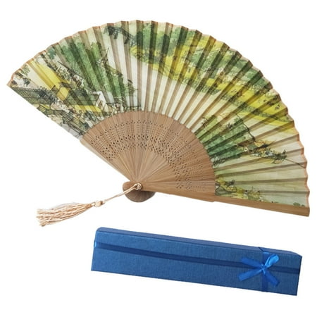 

Chinese Style Hand Held Fan Bamboo Paper Folding Fan Party Wedding Decor