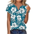 thumbnail image 6 of AUNVITO Women's Casual Fashion T-Shirt Short Sleeve V Neck with All-Over Print for Spring Summer, 6 of 6
