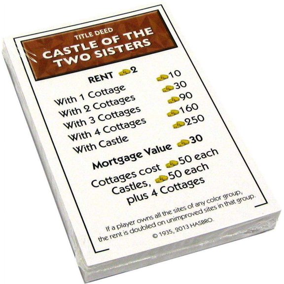 My Little Pony Monopoloy Parts 28 Deed Cards 1 1/2 (Loose)