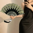 thumbnail image 3 of Folding Fans Chinese Style Handheld Fans Vintage Silk Fabric Holding Fan Foldable for Wedding Dancing Cosplay Party Wall Decoration, 3 of 6