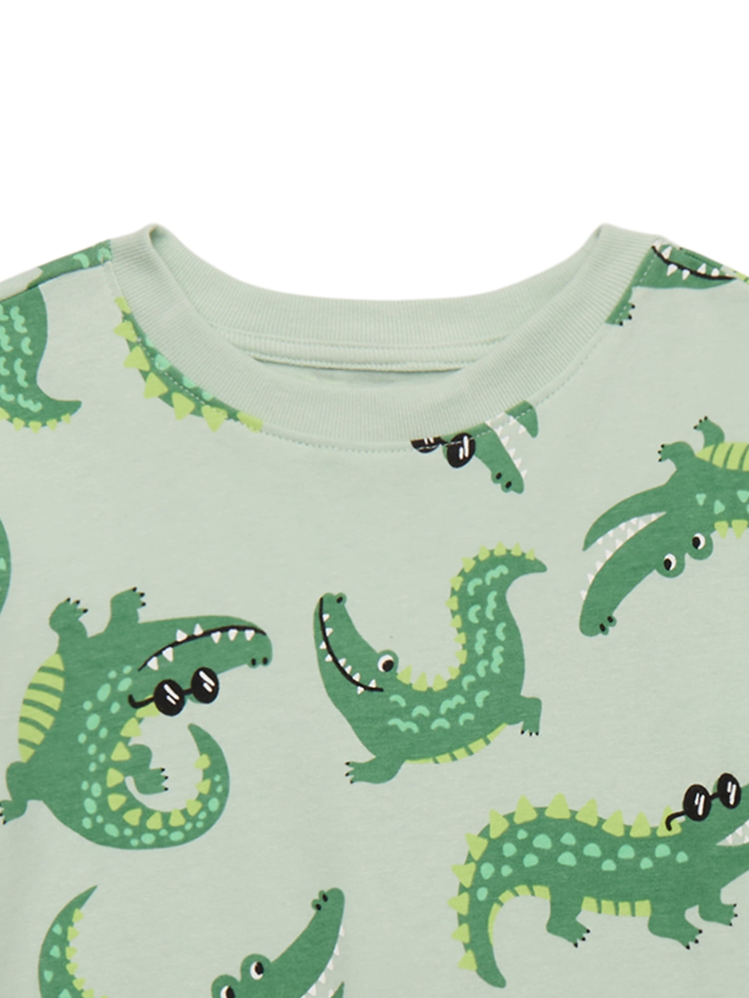 Wonder Nation Toddler Boy Printed Jersey T-Shirt & Shorts Set, Sizes 12M-5T