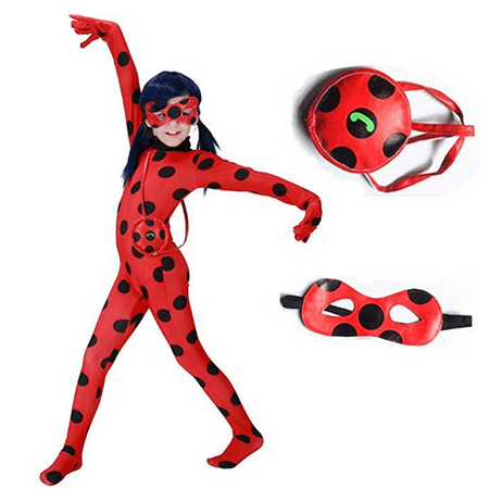 Ladybug Costume for Girls Halloween Miraculous Ladybug Child Costume Halloween Costumes for Gilrs Kids,S