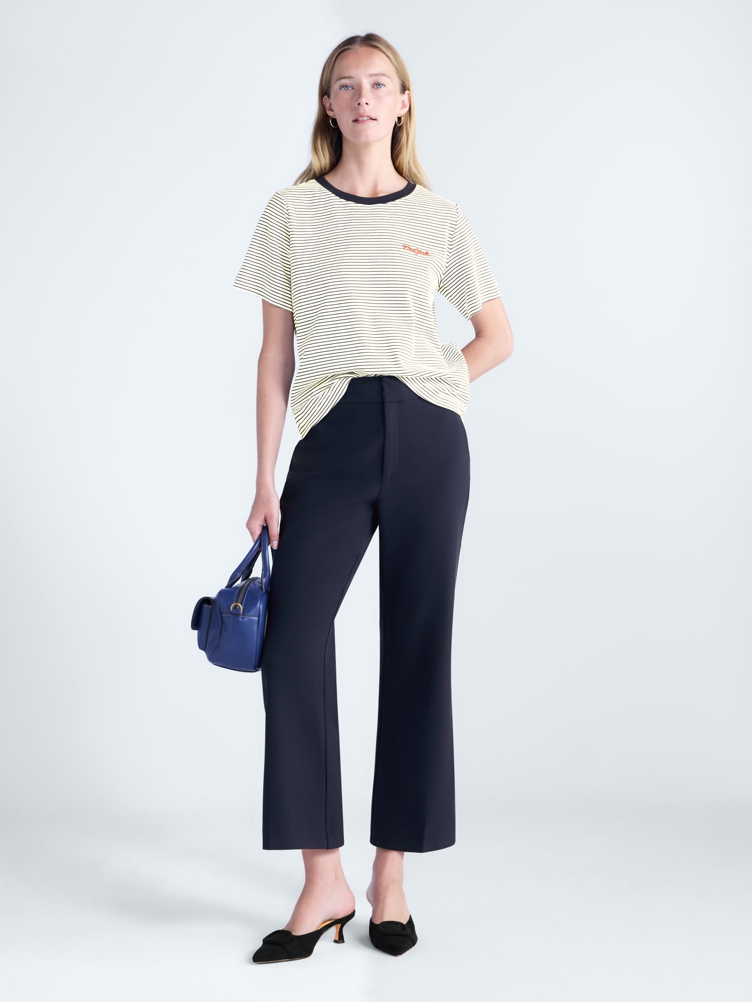 Free Assembly Women's and Women's Plus Cropped Kick Flare Trousers, 26" Inseam, Sizes 0-18