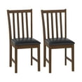 thumbnail image 1 of Gymax Wooden Dining Chair Set of 2 w/Rubber Wood Frame & Padded Seat & Curved Back Brown, 1 of 8