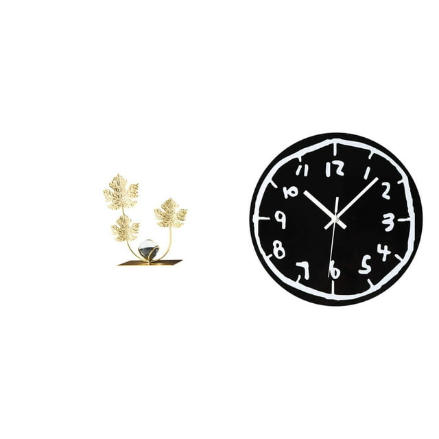 Estatua de hojas para estantería, escultura de hojas, reloj de pared acrílico, adorno, regalo de cumpleaños, inauguración de casa, dormitorio, decorac