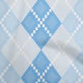 thumbnail image 1 of oneOone Georgette Viscose Medium Blue Fabric Argyle Craft Projects Decor Fabric Printed By The Yard 42 Inch Wide, 1 of 4