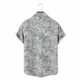 thumbnail image 6 of Men's Summer Hawaiian Beach T Shirts Lapel Button Short Sleeve Shirts Men's Casual Printed Turndown Plus Size Lightweight Breathable Vacation Tee Shirt Blouses, 6 of 8