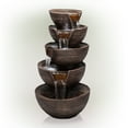 thumbnail image 3 of Alpine Corporation 5 Bowl Tiered Waterfall Fountain w/LED Light, 34 Inch Tall, 3 of 12