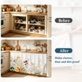 thumbnail image 4 of Beige Floral Spring Cabinet Curtain 32"Wx55"L, Dustproof Pantry Door Curtain with Self Adhesive Tape, Vintage Farmhouse Flowers Tall Storage Cover Privacy Drape for Bathroom Kitchen Laundry Room, 4 of 9