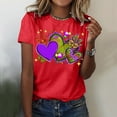 thumbnail image 4 of TSADFHJI Hauts pour Femmes Manches Longues Chemises Imprimées Mardi Décontractées Col Rond Manches Courtes Tee Tops Tunique Blouse m Rouge, 4 of 5