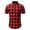Red#22, variant on Handshe Men's Summer Casual Plaid Short - Sleeve Lapel Shirt