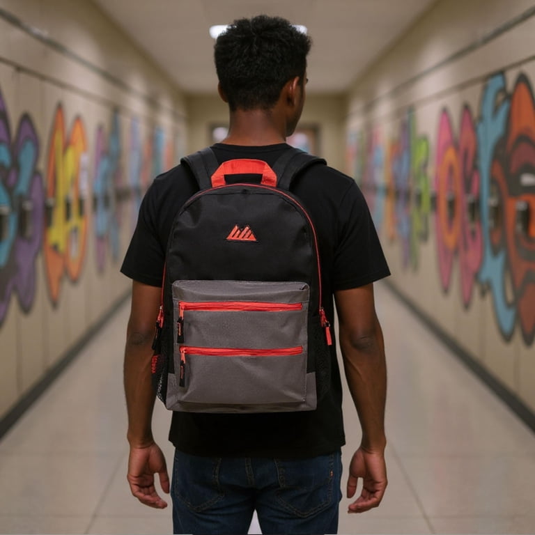 Summit Ridge 17" Two-Tone Travel Backpack, Black & Red photo 8