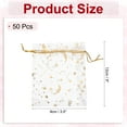 thumbnail image 2 of Uxcell Organza Bags, Sheer Moon Star Mesh Bags Drawstring Gift Bags Bulk Party Favor Bag Jewelry Pouches White-Gold 3.5" x 5", 2 of 6