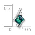 thumbnail image 2 of Auriga 14K White Gold Cushion Cr. Alexandrite and Diamond Chain Slide Pendant for Women (L-10mm, W-7.8mm), 2 of 4