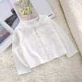 thumbnail image 2 of Kogui Baby Sweater Girls Cardigan Sweater School Uniforms Button Long Sleeve Knit Tops 2T 3T (White,2-3 Years), 2 of 4