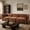 Dark Brown, variant on Christopher Knight Home 111" Modern Curved 3-Seater Sofa, Low Profile Upholstered Couch, Mocha
