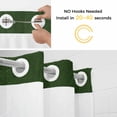 thumbnail image 2 of No Hook Shower Curtain with Snap in Liner, Retro Minimalist Green Leather Waterproof Bath Curtain Double Layers with See Through Top Window, Farm Vintage Cowhide Texture Hotel Shower Curtains 72x72in, 2 of 9