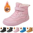 thumbnail image 4 of NOKIO Kids Wide-Toe Box Winter Boots Fau𝗑 F𝗎r Lined Hook-and Loop Closure Textile Upper Flexible Drop Non‑Slip Sole Comfortable Cold Weather Footwear for Boys Girls, 4 of 7