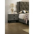thumbnail image 3 of 6pc Bedroom California King Size Bed Set Transitional Style Dresser Mirror Nightstands Chest Wooden Furniture Grey Color, 3 of 9