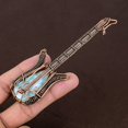 thumbnail image 3 of Natural Republic Larimar Handmade Copper Wire Wrap Guitar Pendant 4.53", 3 of 4