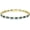 Dec-Blue Topaz, variant on Sterling Silver Oval April Birthstone CZ Cubic Zircon Tennis Bracelets for Women with CZ, Yellow Gold Plated 7" Chain