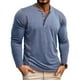 thumbnail image 1 of pstuiky manga larga para hombre, Camisa informal de manga larga con cuello redondo y botones de color liso para hombre top de hombre l, 1 of 9