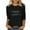 Black, variant on Fartey Happy Easter Shirts for Women Trendy Letter Graphic Tees Dressy Casual 3/4 Sleeve Tunic Tops Plus Size Spring Summer Crew Neck Blouses Black S-5XL