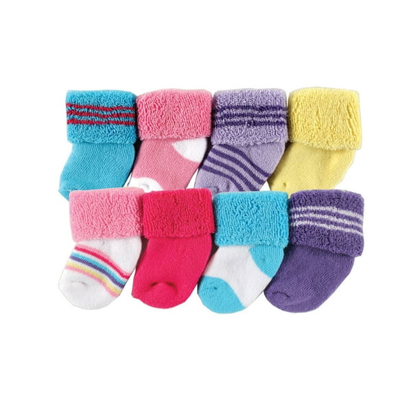 Luvable Friends Baby Girls' Socks, 8pack