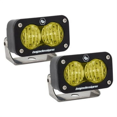 LED Work Light Amber Lens Wide Cornering Pattern Pair S2 Sport Baja Designs