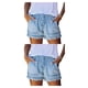 thumbnail image 1 of Pantalones cortos de mezclilla Qarigey con cordón de Cintura alta para mujer con bolsillo para adolescentes, 1 of 6