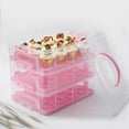 thumbnail image 1 of Cupcake Storage Containers with Lid Pastry Pies Cheesecakes Baked Dessert Container Case Portable Cupcake Carrier with for Pies Pink, 1 of 9