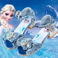 thumbnail image 2 of Sandalias de dibujos animados de Disney para niñas, nueva moda, zapatos de princesa de tacón alto, zapatos de verano para niños, niñas pequeñas, elsa, Frozen, shoes37-Insole 23cm Gao Jinjia LED, 2 of 2